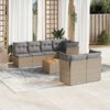 vidaXL Garden Sofa Set Mix Beige PE Rattan 8 Piece Removable Covers