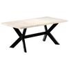 vidaXL Dining Table Bleached white, black legs