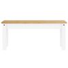 vidaXL Dining Bench White Solid pinewood Medium Dining Bench