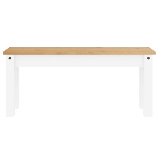vidaXL Dining Bench White Solid pinewood Medium Dining Bench