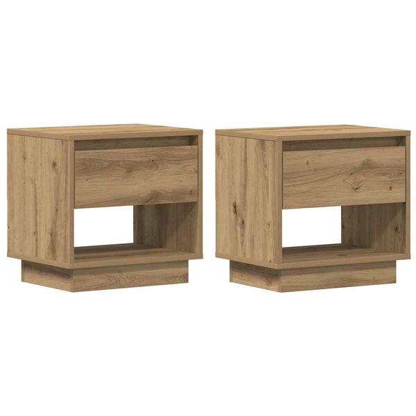 vidaXL Nightstand 2 pcs Artisan Oak 17.72 x 13.39 x 17.32 in