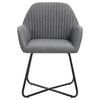 vidaXL Dining Chair Set of 6 Dark Gray Polyester, Powder-coated Steel