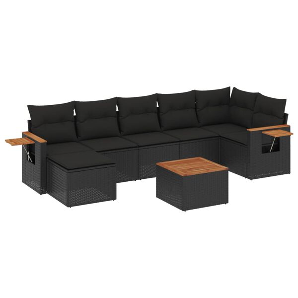 vidaXL Garden Sofa Set Black