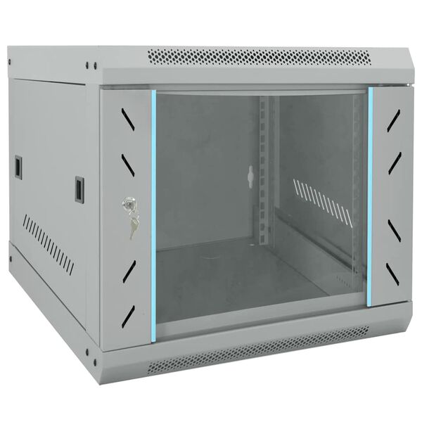 vidaXL Network Cabinet with Storage Gray 53 x 60 x 45 cm Steel