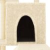 vidaXL Cat Tree Cream Engineered wood, Plush, Sisal 43.5 in Durable