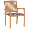 vidaXL Stacking Patio Chairs with Cushions 4 pcs Solid Teak Wood