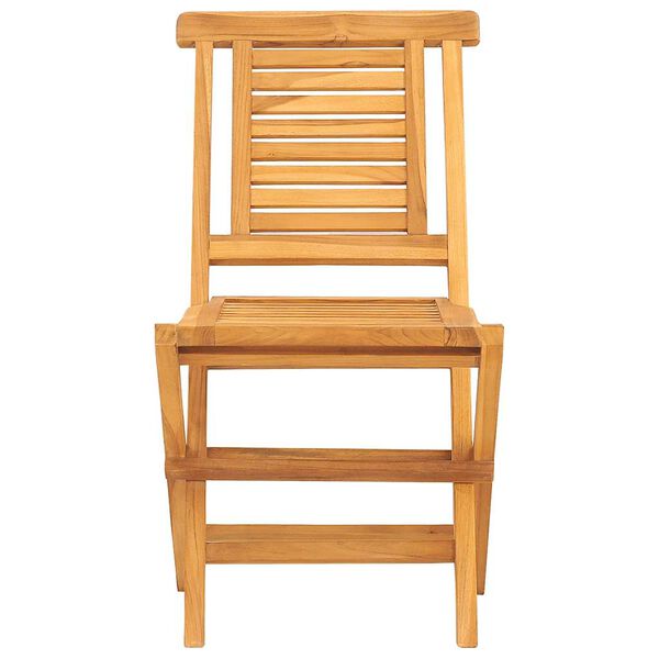 vidaXL Folding Garden Chair Set of 4 Teak Solid teak wood Medium