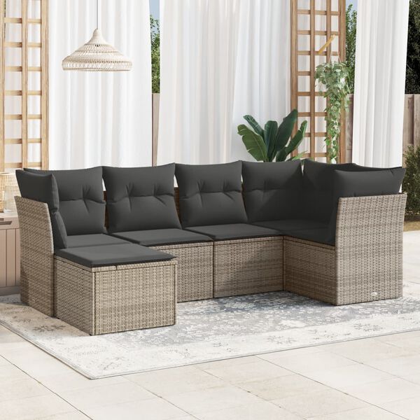 vidaXL Garden Sofa Set Grey