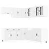 vidaXL Kitchen Cabinet Set White Engineered wood and glass Large