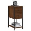 vidaXL Bedside Cabinet Set of 2 Brown Oak Engineered wood, Iron