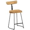 vidaXL Bar Stool Set of 2 Brown and Black Solid Mango Wood and Metal
