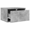 vidaXL Wall-mounted Bedside Cabinet Concrete grey Engineered wood