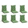 vidaXL Lowback Chair Cushion Set of 6 Leaf pattern