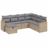 vidaXL Garden Sofa Set Mix Beige Poly Rattan, Powder-Coated Steel