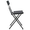 vidaXL Folding Bistro Chair Set of 4 Black PE Rattan, Powder-Coated Steel