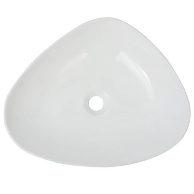 vidaXL Basin Triangle Ceramic White 19.9"x16.1"x4.7"