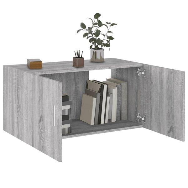 vidaXL Wall Mounted Cabinet Grey Sonoma Engineered wood Standard Modern