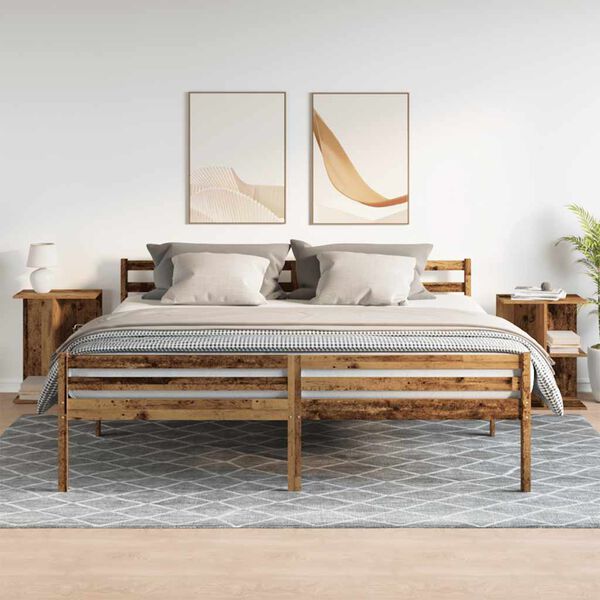 vidaXL Bedside Table Set of 2 Old Wood Engineered Wood Small