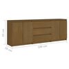 vidaXL Side Cabinet Honey Brown Solid Pinewood 70.9x14.2x25.6 in