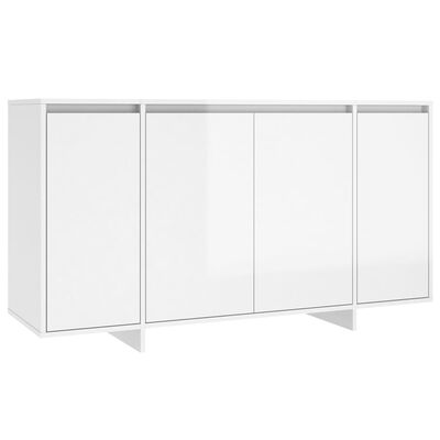vidaXL Sideboard High Gloss White 53.1"x16.1"x29.5" Engineered Wood