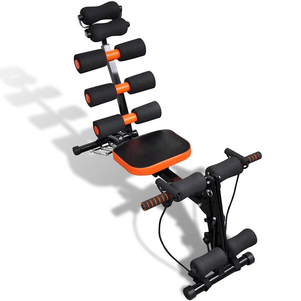 vidaXL L-shaped Tummy Toner Black and orange 117 x 34 x 96 cm Steel