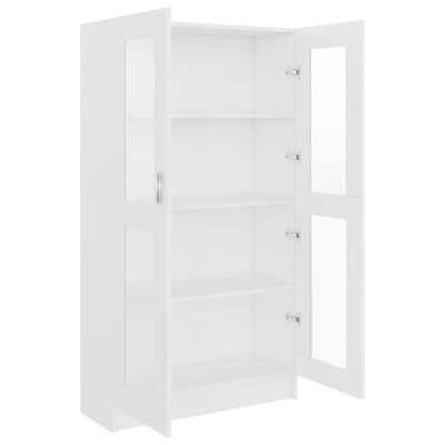 vidaXL Vitrine Cabinet White 32.5"x12"x59.1" Engineered Wood