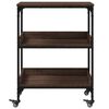 vidaXL Kitchen Trolley Brown Oak 23.6"x16.1"x31.7" Engineered Wood