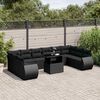 vidaXL Garden Sofa Set Black PE rattan, powder-coated steel, tempered glass