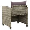 vidaXL Patio Chair with Cushions Poly Rattan Grey