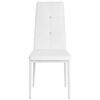 vidaXL Dining Chair Set of 6 White PVC, Wood, Steel Standard Ergonomic