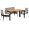 vidaXL Garden Dining Set Black and cream white