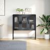 vidaXL Sideboard Black Cold-rolled steel Medium Sideboard Rectangular
