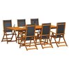 vidaXL 7 Piece Patio Dining Set Solid Wood Acacia and Textilene
