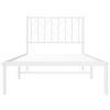 vidaXL Bed Frame White Steel Twin Bed Frame Rectangular Traditional