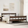 vidaXL Bed Frame Brown Oak Steel, Engineered Wood Super King Bed Frame