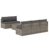 vidaXL Garden Lounge Set Grey PE rattan, powder-coated steel, polyester, PVC