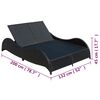 vidaXL Sun Loungers Black PE rattan Large Adjustable Armrests