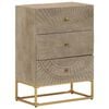 vidaXL Chest Of Drawers Natural Wood Solid mango wood and iron Medium