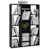 vidaXL Room Divider/Book Cabinet Black 39.4x9.4x55.1" Engineered Wood