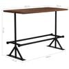 vidaXL Bar Table Dark Brown Solid Reclaimed Wood Large Footrest