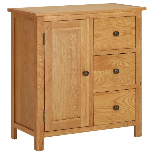 vidaXL Cupboard Natural Oak Solid oak wood Medium Cupboard Rectangular