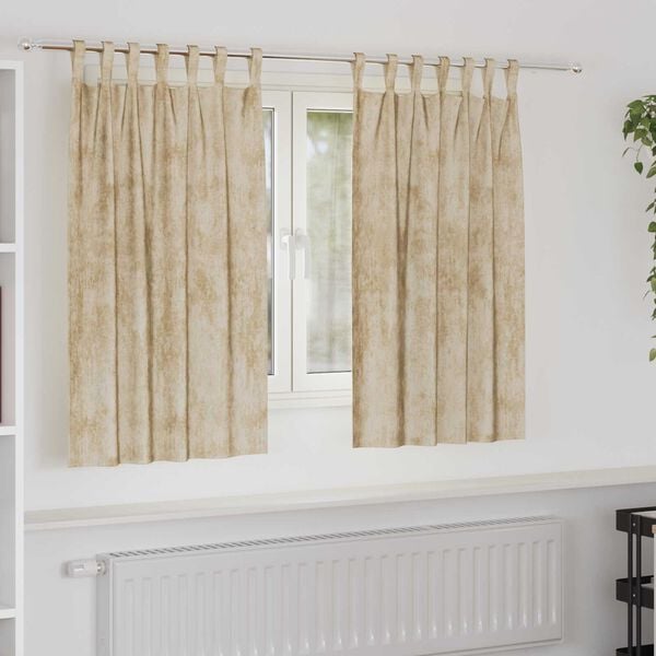 vidaXL Curtain with Curtains 2 pcs Cream 55.1" x 55.1" Velvet