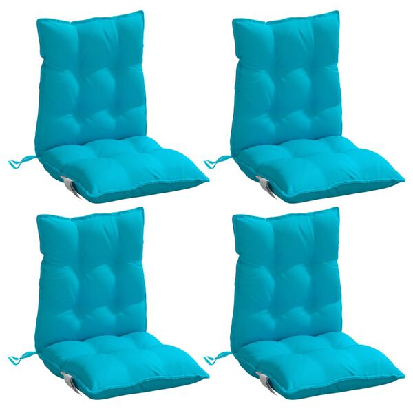vidaXL Lowback Chair Cushion Set of 4 Turquoise