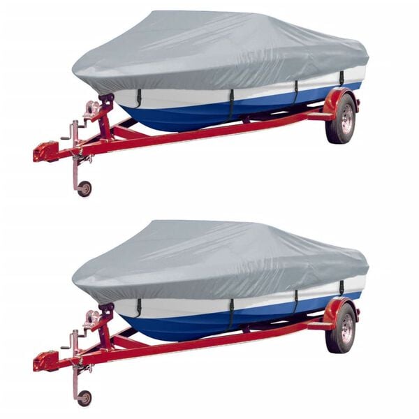 vidaXL Boat Covers 2 pcs Grey Length 168.1 - 192.1 " Width 68.1 "(2x90426)