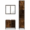 vidaXL Bathroom Furniture Set Smoked Oak Engineered wood, metal, glass