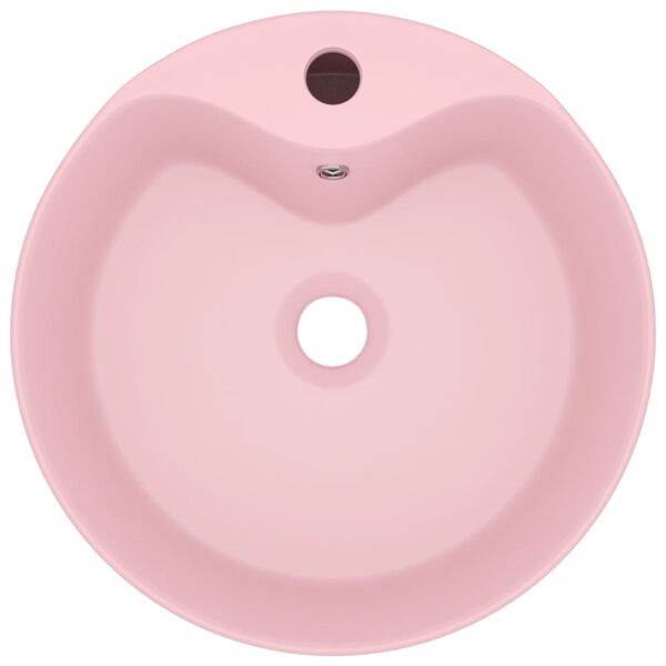 vidaXL Luxury Wash Basin with Overflow Matt Pink 14.2x5.1" Ceramic