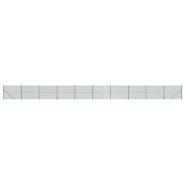 vidaXL Chain Link Fence with Flange Green 4.6x82.0'