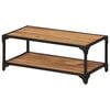 vidaXL Coffee Table Natural Brown Solid Acacia Wood, Powder-Coated Iron