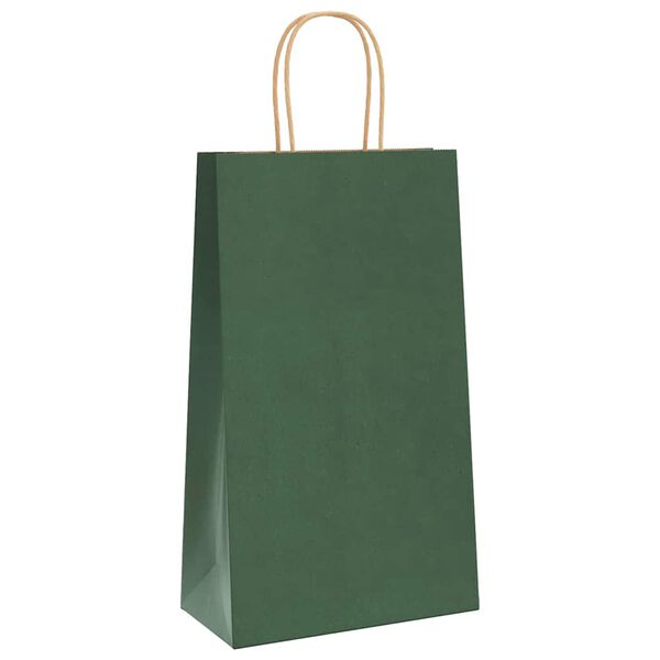 vidaXL Paper Bags 50 pcs with Handles Green 21x11x36 cm