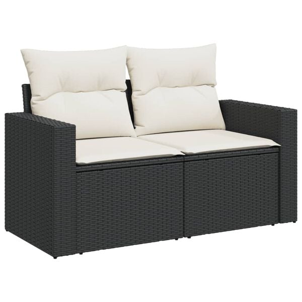 vidaXL Garden Sofa Set Black